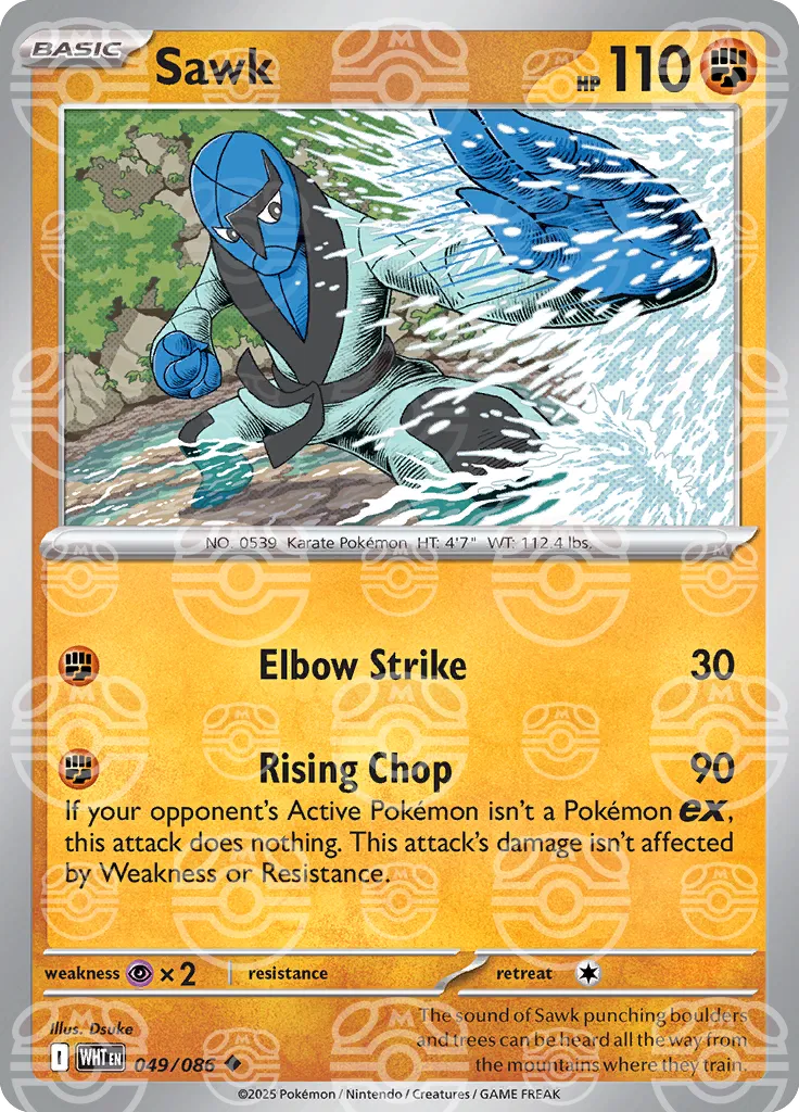 Sawk (Master Ball Pattern) 049/086 · Holofoil (White Flare)