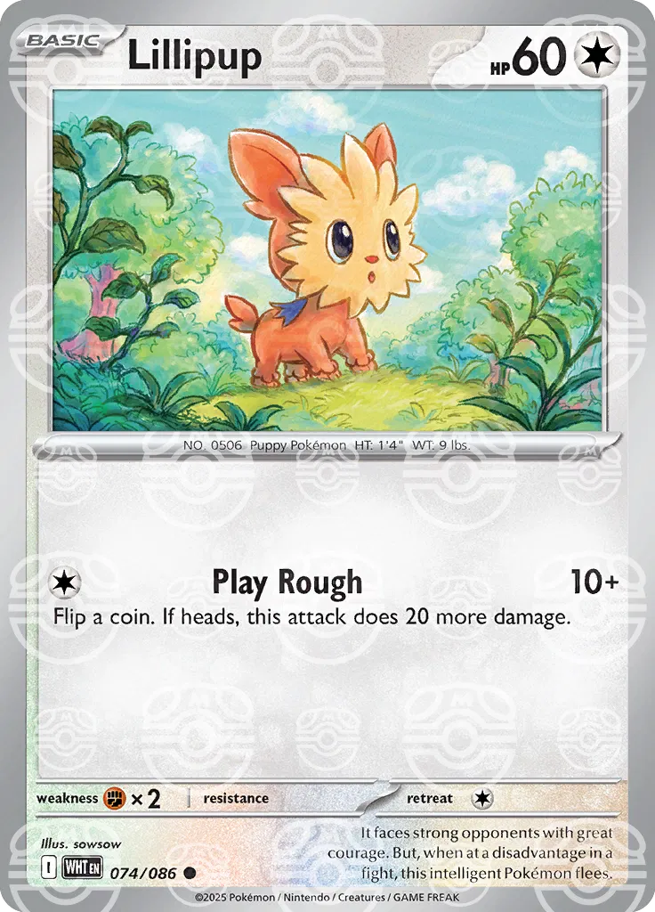 Lillipup (Master Ball Pattern) 074/086 · Holofoil (White Flare)