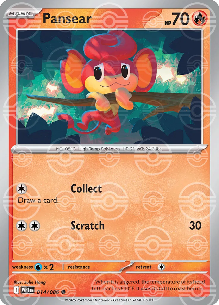 Pansear (Poke Ball Pattern) 014/086 · Holofoil (White Flare)