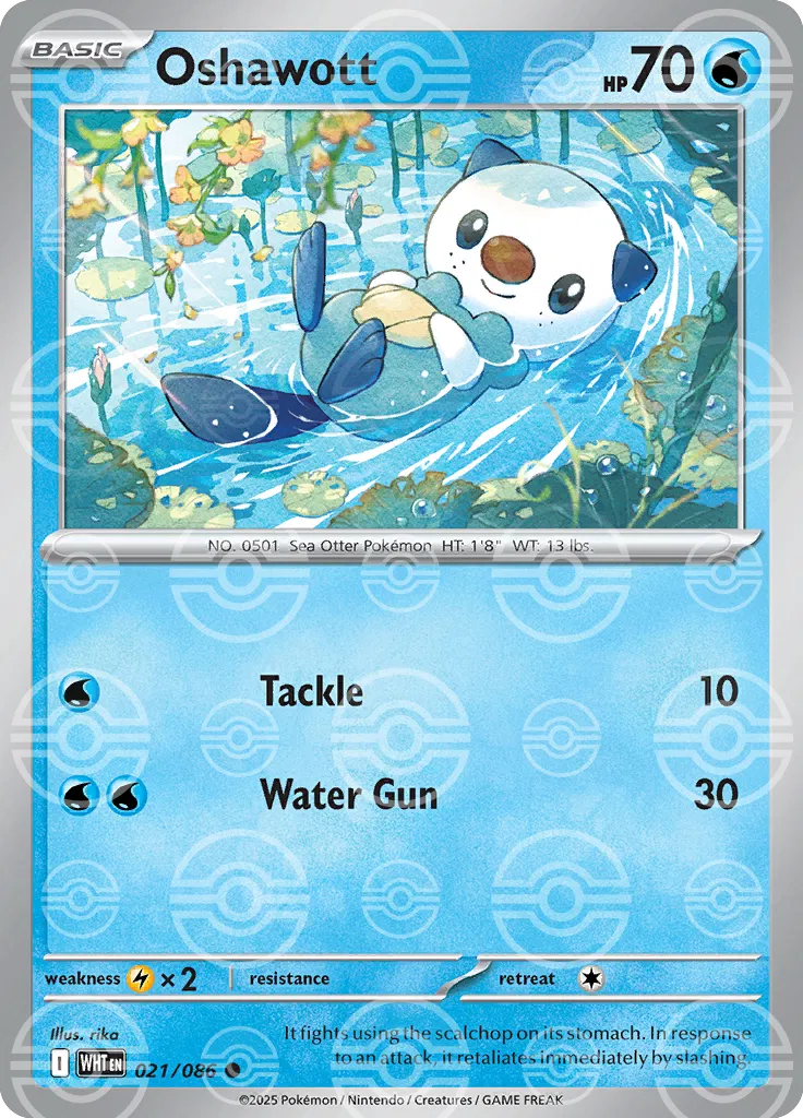 Oshawott - 021/086 (Poke Ball Pattern) - SV: White Flare (WHT)