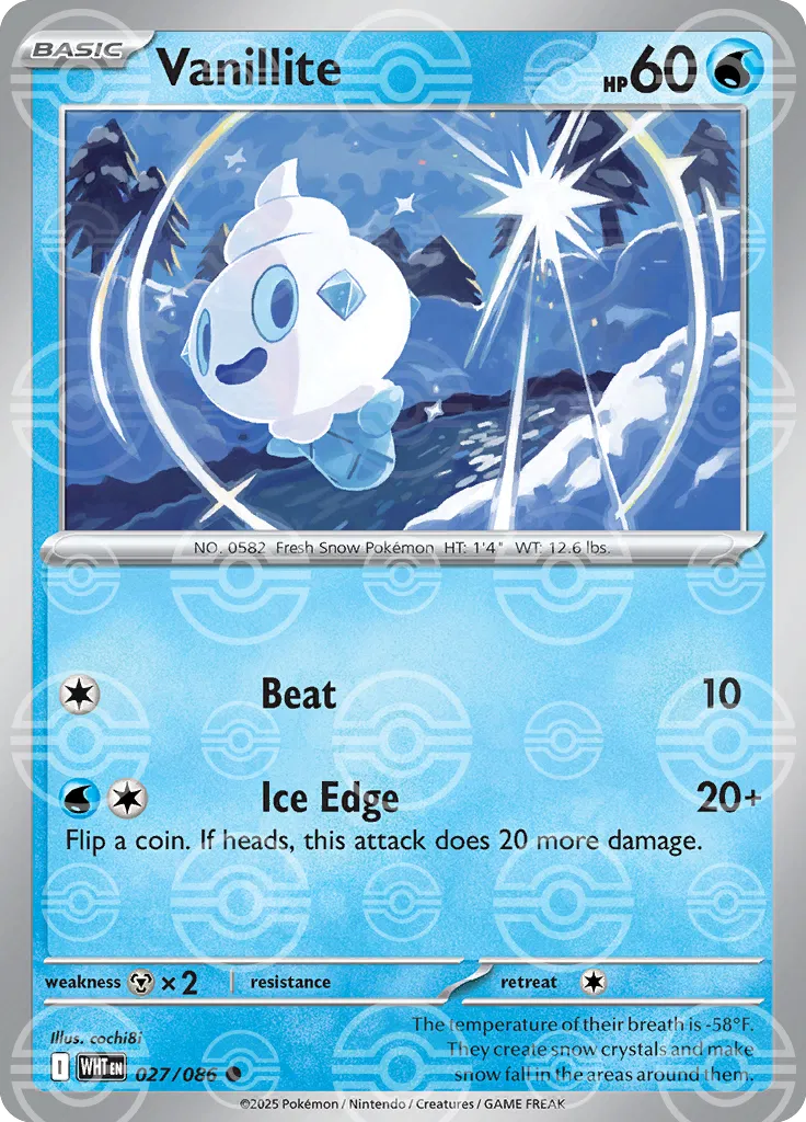Vanillite (Poke Ball Pattern) 027/086 · Holofoil (White Flare)
