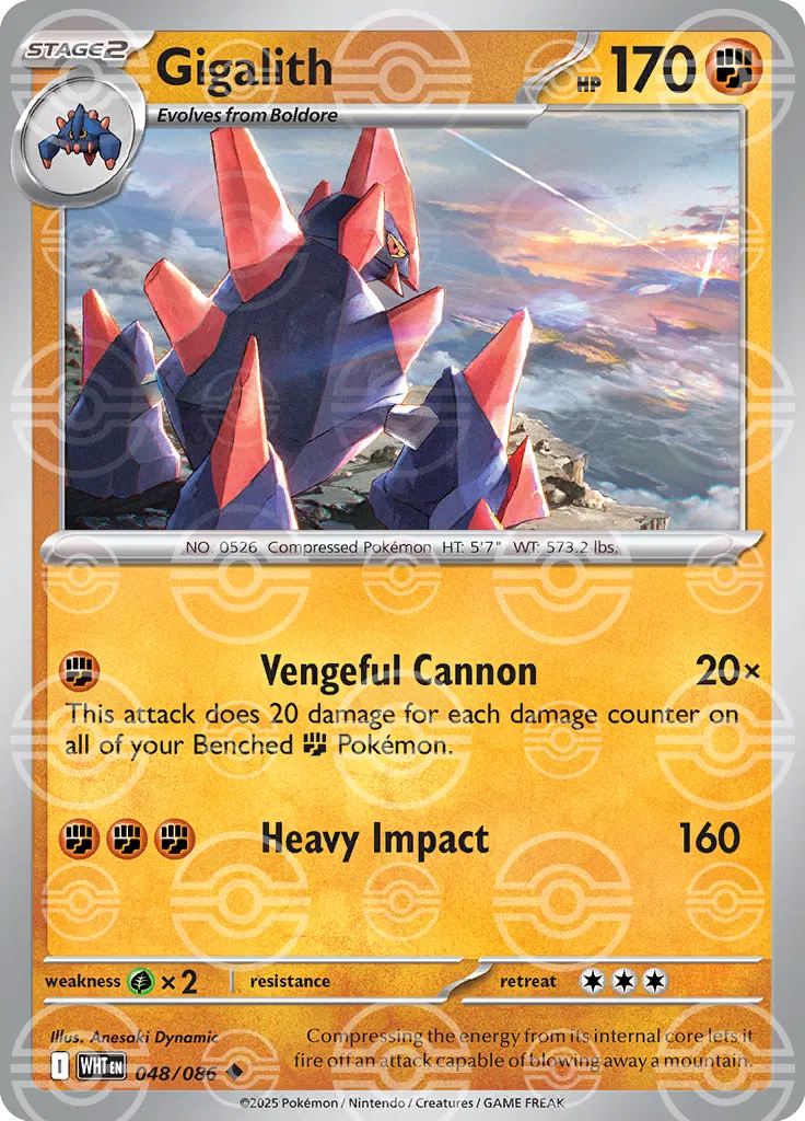 Gigalith (Poke Ball Pattern) 048/086 · Holofoil (White Flare)