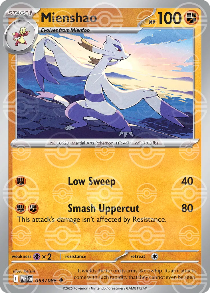 Mienshao - 053/086 (Poke Ball Pattern) - SV: White Flare (WHT)