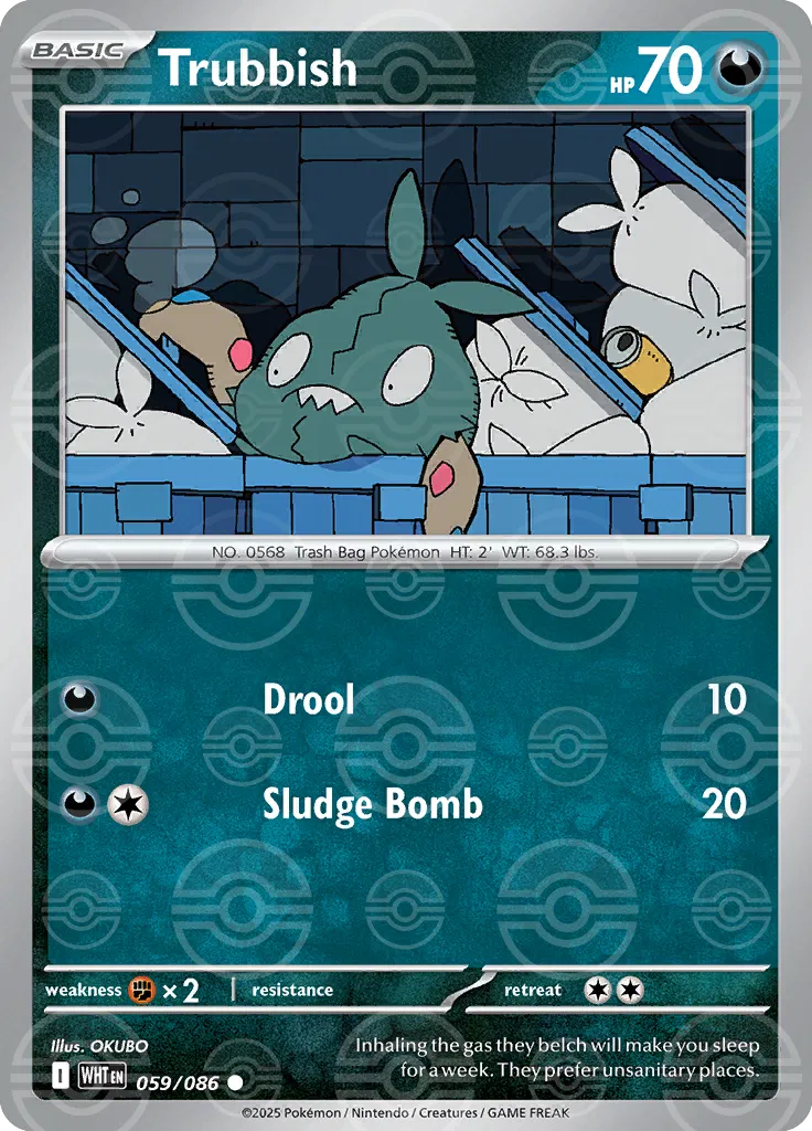 Trubbish - 059/086 (Poke Ball Pattern) - SV: White Flare (WHT)