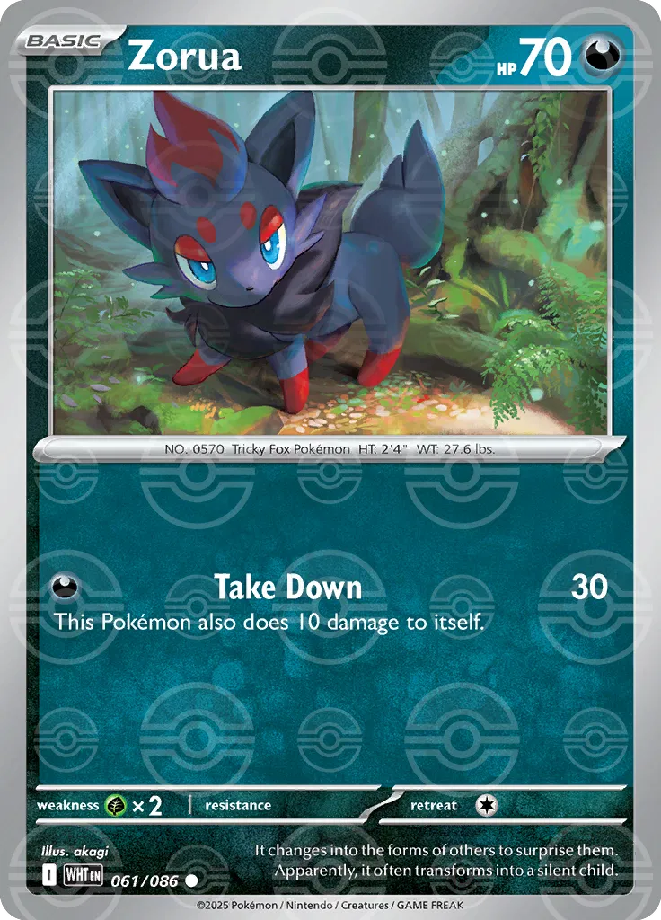 Zorua (Poke Ball Pattern) 061/086 · Holofoil (White Flare)
