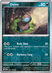 Deino (Poke Ball Pattern) 065/086 · Holofoil (White Flare)