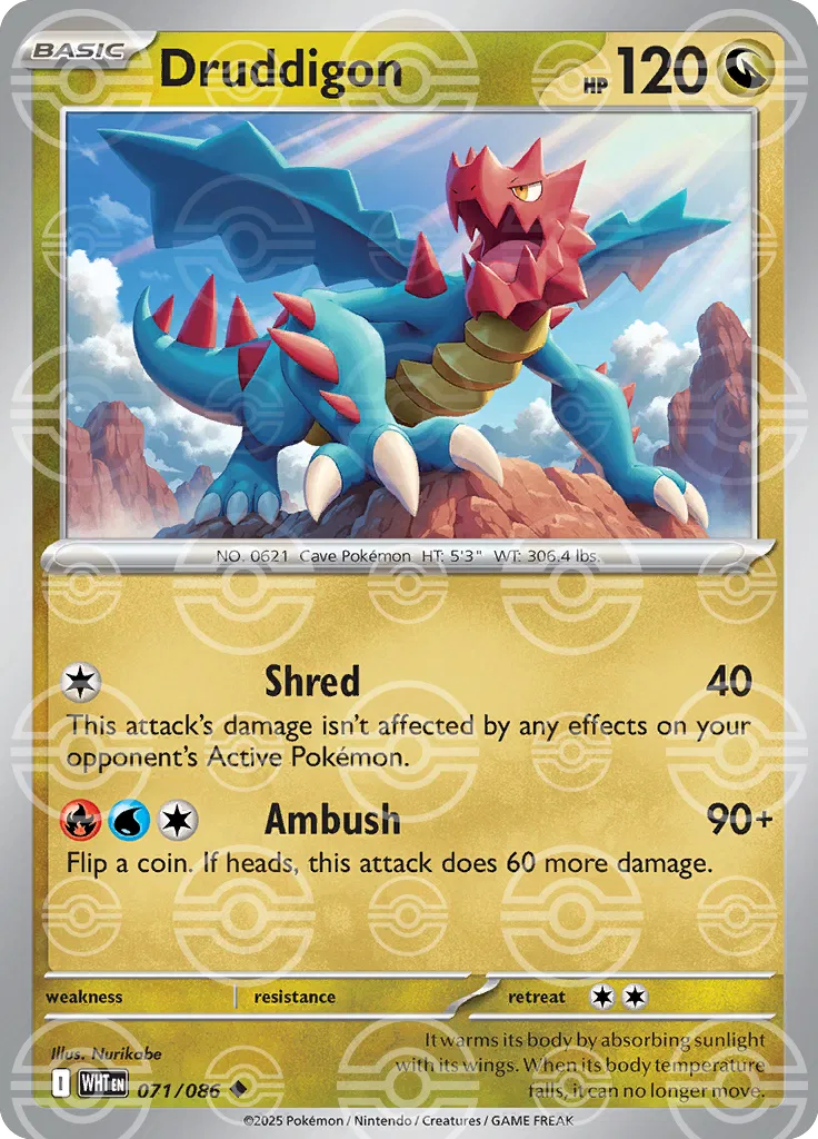 Druddigon (Poke Ball Pattern) 071/086 · Holofoil (White Flare)