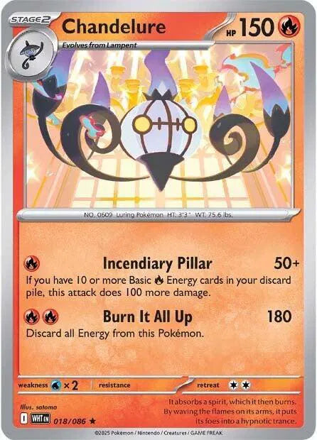 Chandelure 018/086 · Holofoil (White Flare)