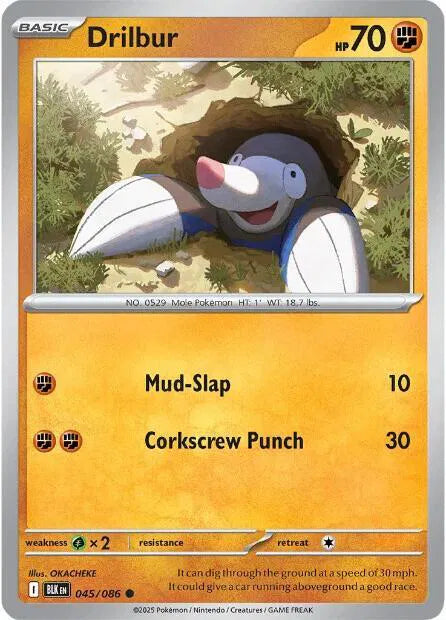 Drilbur 045/086 · Reverse Holo (Black Bolt)