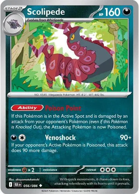 Scolipede 056/086 · Reverse Holofoil (Black Bolt)