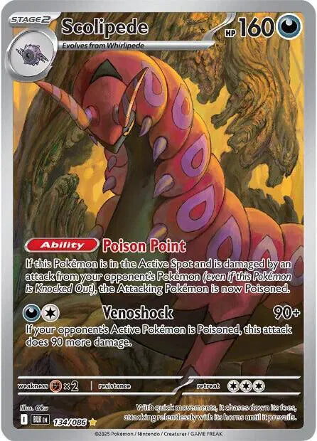 Pokémon Scolipede 164/086 - Black Bolt - Illustration Rare