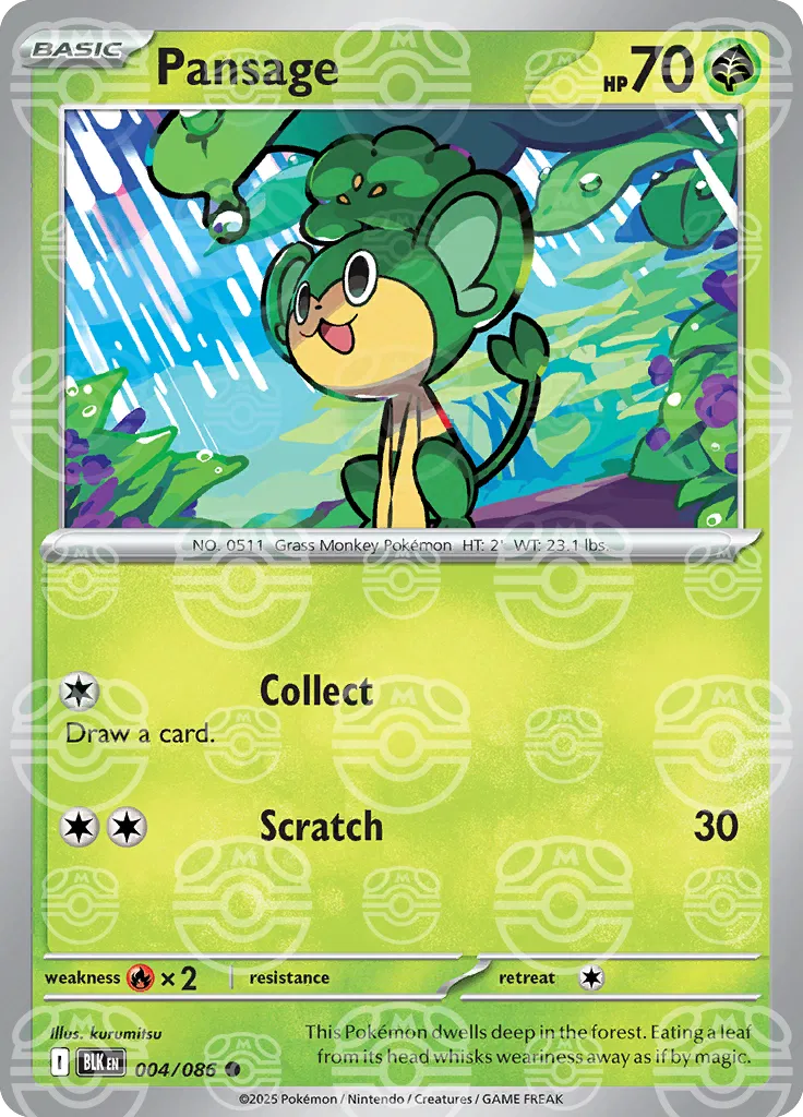 Pansage (Master Ball Pattern) 004/086 (Black Bolt)