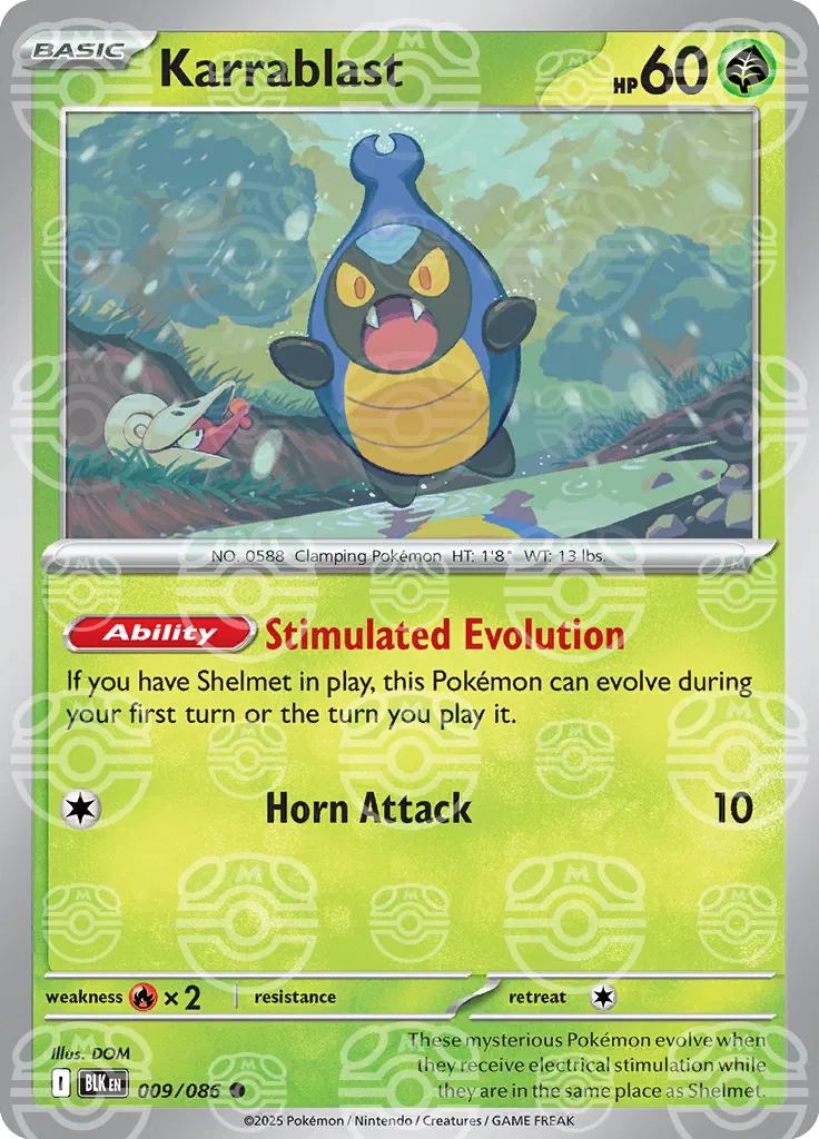 Karrablast (Master Ball Pattern) 009/086 · Holofoil (Black Bolt)