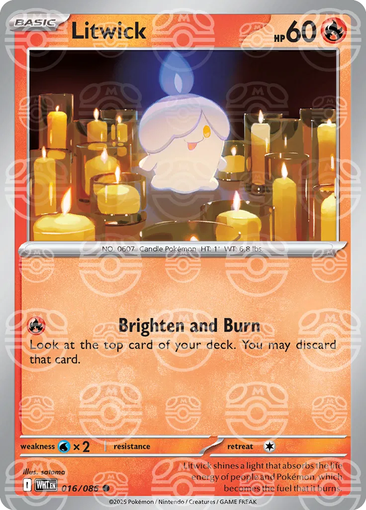 Litwick (Master Ball Pattern) 016/086 · Holofoil (White Flare)