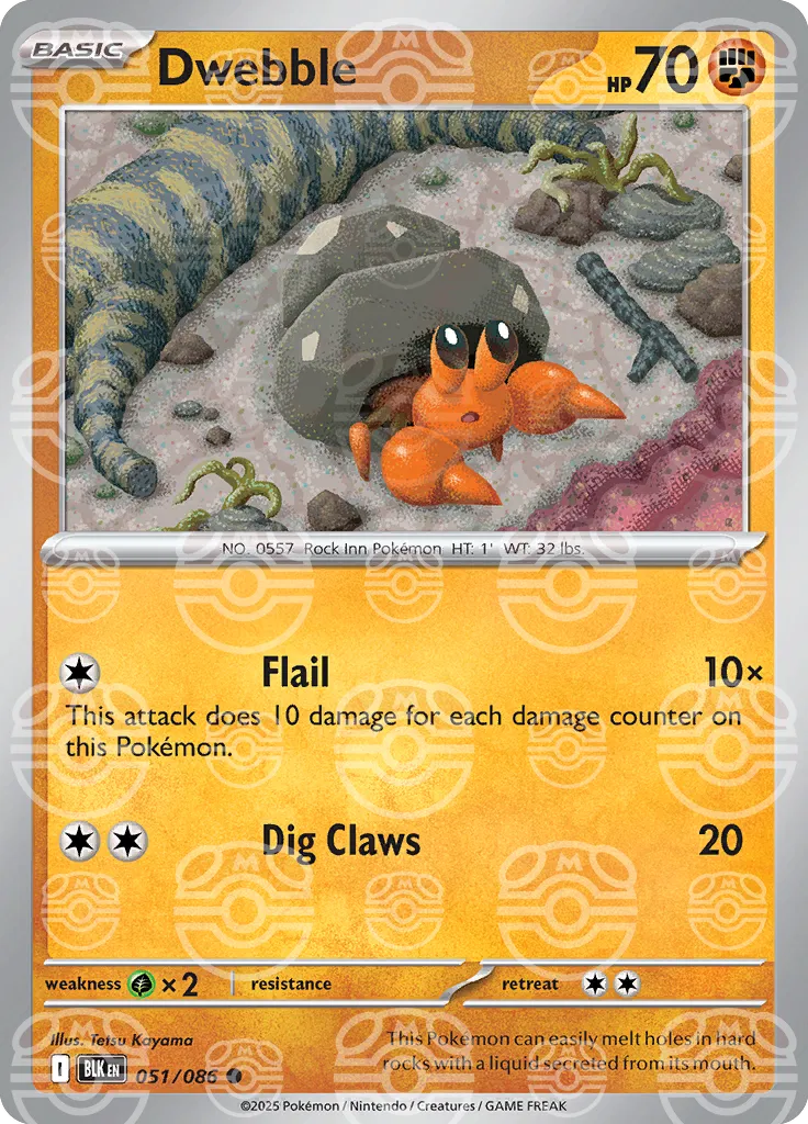 Dwebble - 051/086 (Master Ball Pattern) - SV: Black Bolt (BLK)