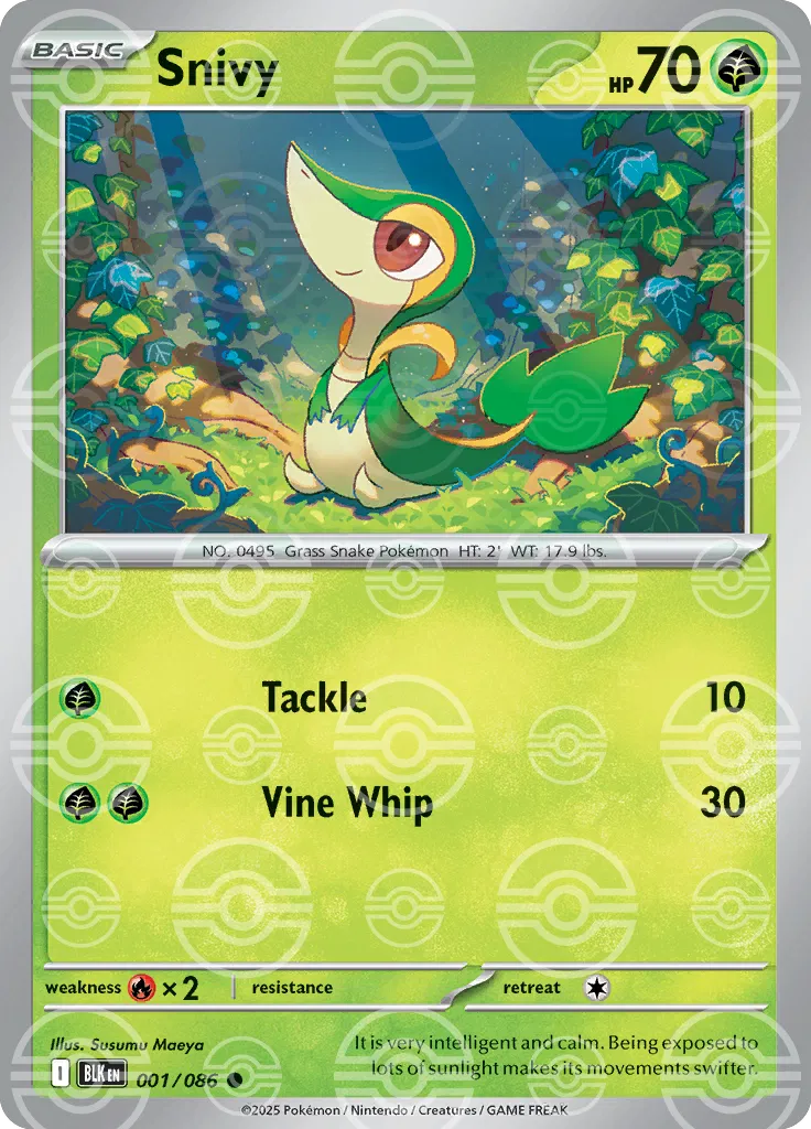 Snivy 001/086 BLK Poke Ball Pattern