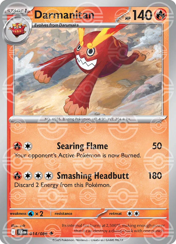 Darmanitan - 014/086 (Poke Ball Pattern) - SV: Black Bolt (BLK)