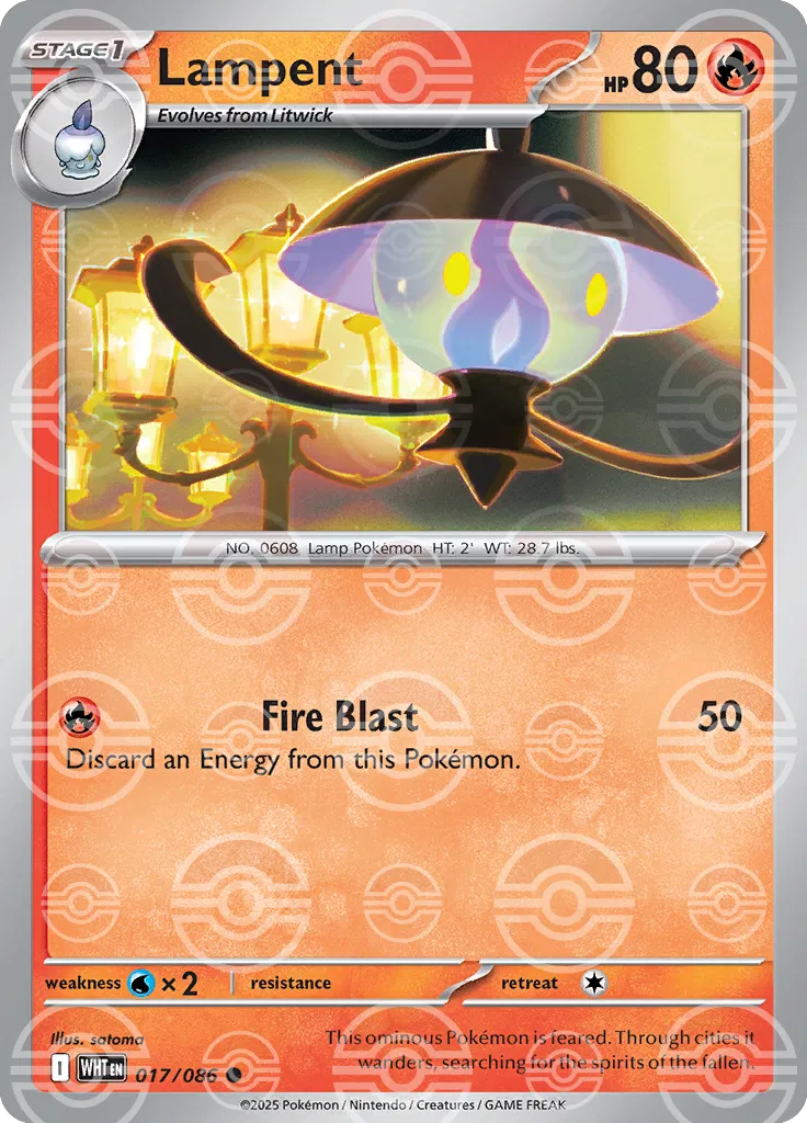 Lampent (Poke Ball Pattern) 017/086 · Holofoil (White Flare)