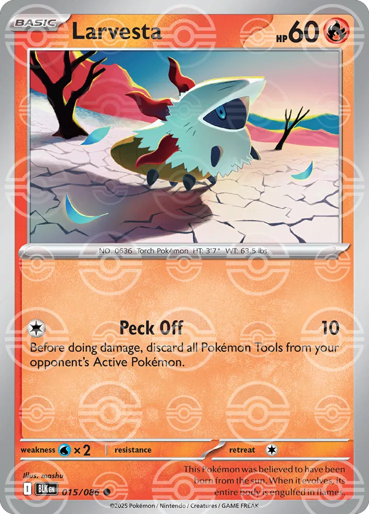 Larvesta (Poke Ball Pattern) 015/086 · Holofoil (Black Bolt)