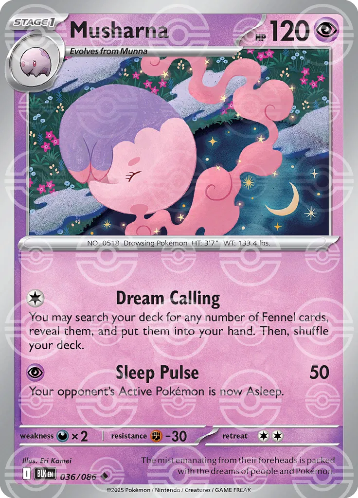 Musharna (Poke Ball Pattern) 036/086 (Black Bolt)