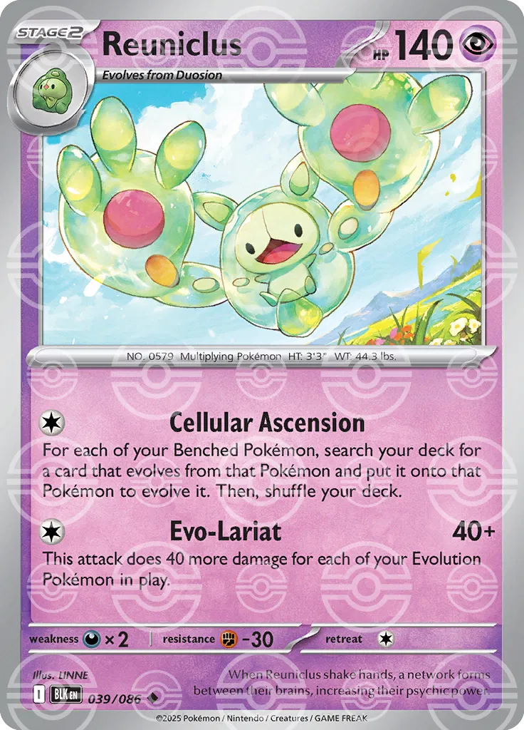 Reuniclus - 039/086 (Poke Ball Pattern) - SV: Black Bolt (BLK)