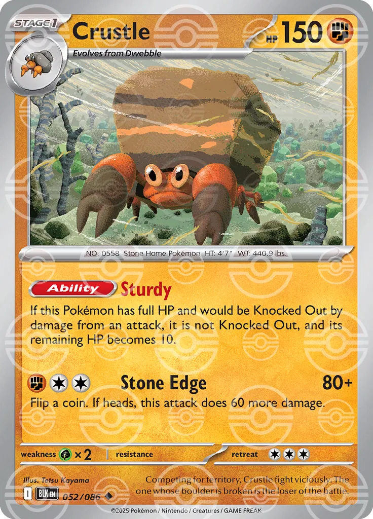 Crustle (Poke Ball Pattern) 052/086 · Holofoil (Black Bolt)