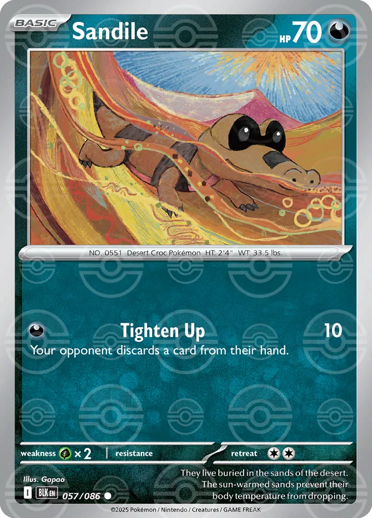 Sandile (Poke Ball Pattern) 057/086 (Black Bolt)