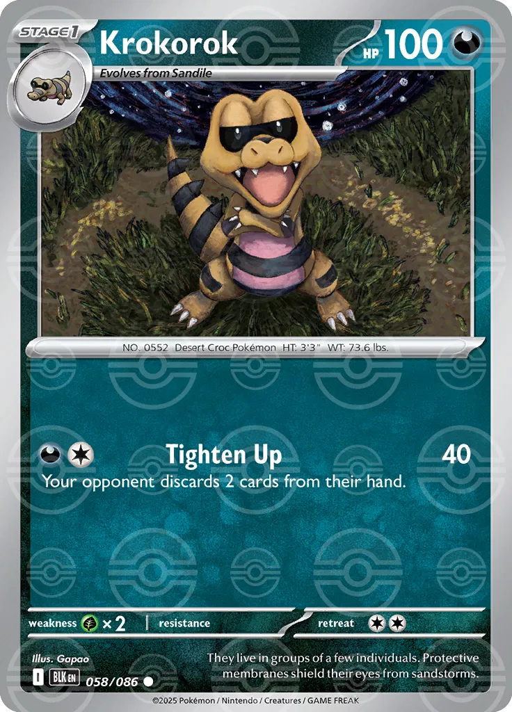 Krokorok (Poke Ball Pattern) 058/086 (Black Bolt)