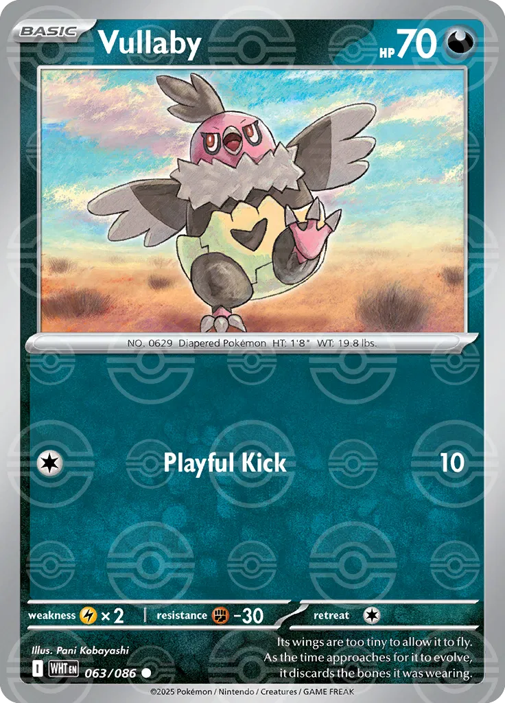 Vullaby (Poke Ball Pattern) 063/086 · Holofoil (White Flare)