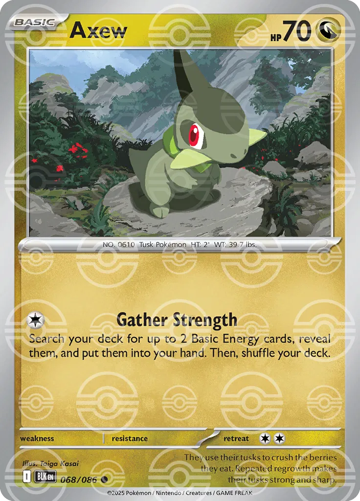 Axew (Poke Ball Pattern) 068/086 · Holofoil (Black Bolt)