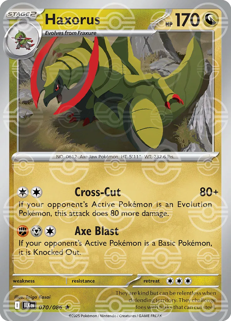 Haxorus (Poke Ball Pattern) 070/086 · Holofoil (Black Bolt)