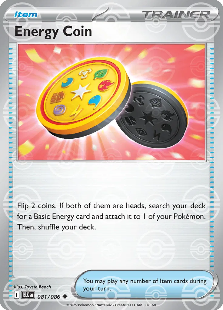 Energy Coin (Poke Ball Pattern) 081/086 · Holofoil (Black Bolt)
