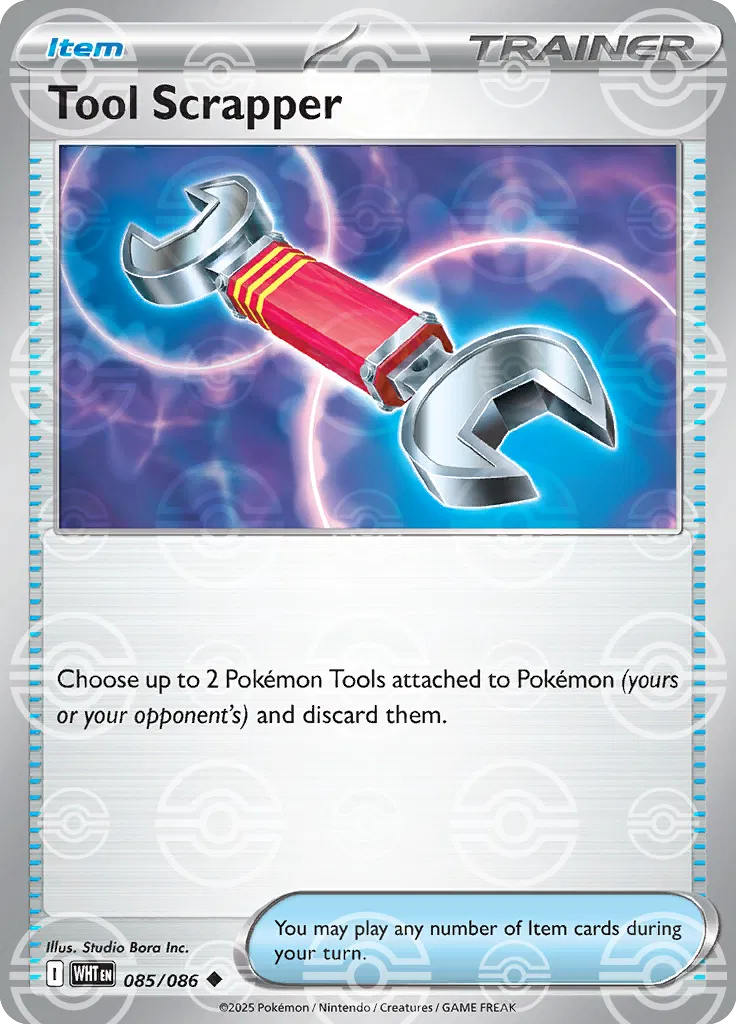 Tool Scrapper (Poke Ball Pattern) 085/086 · Holofoil (White Flare)