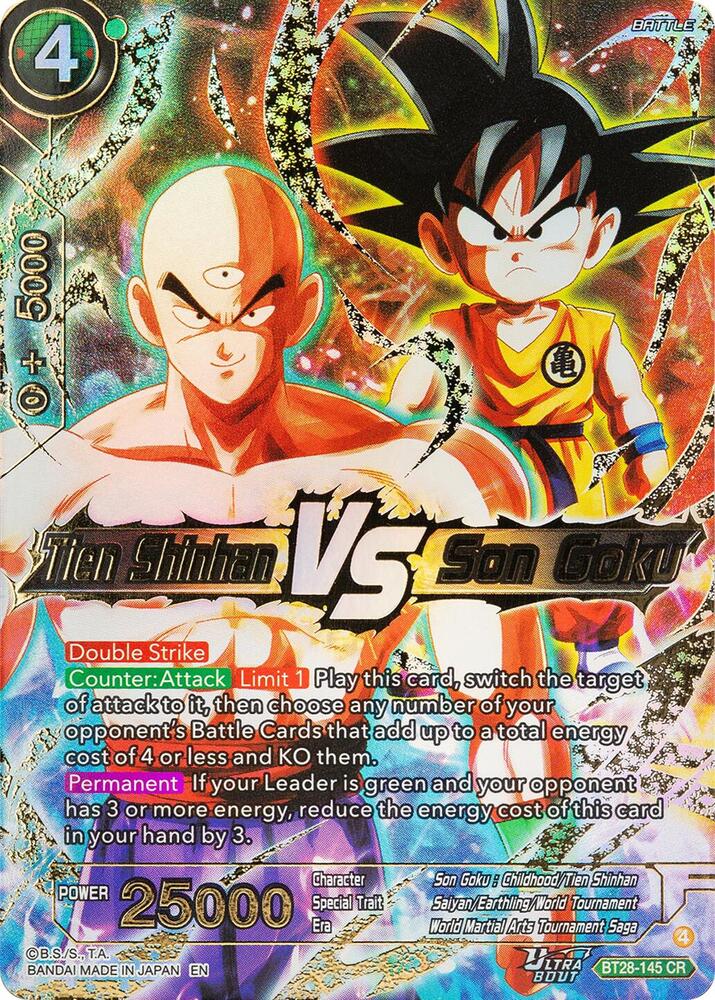 Tien Shinhan VS Son Goku BT28-145 (Prismatic Clash)