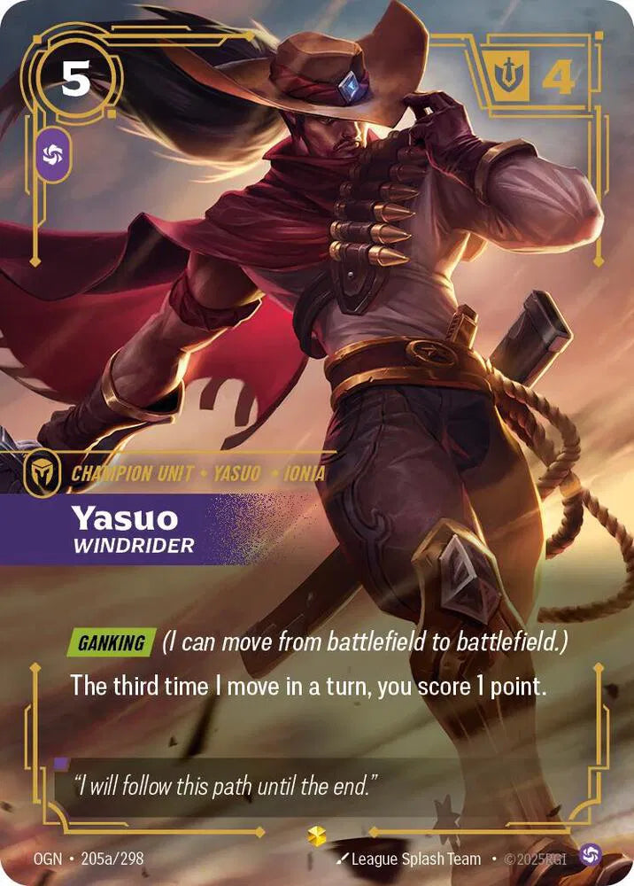 Yasuo - Windrider (Alternate Art) 205a/298 (Origins)