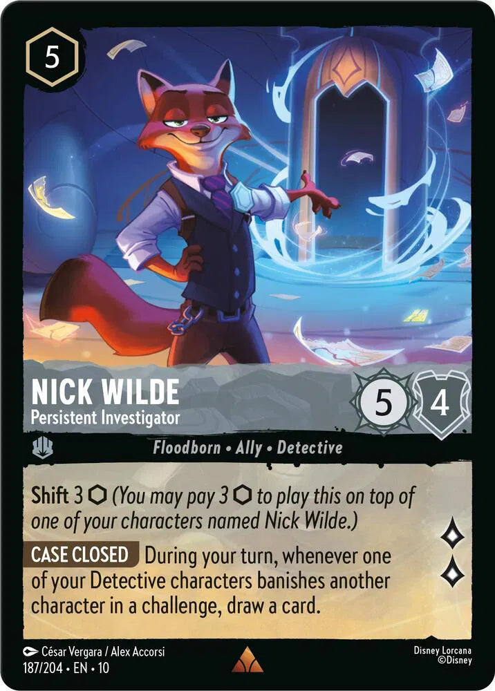 Nick Wilde - Persistent Investigator 187/204 · Normal (Whispers in the Well)