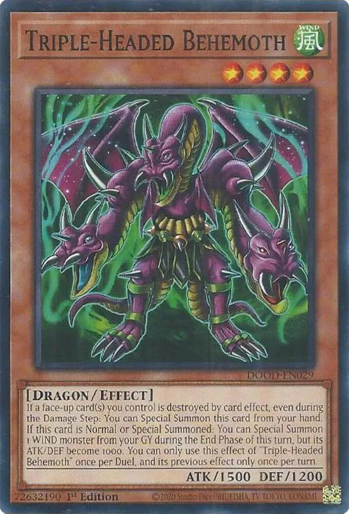 Triple-Headed Behemoth DOOD-EN029 (Doom of Dimensions)