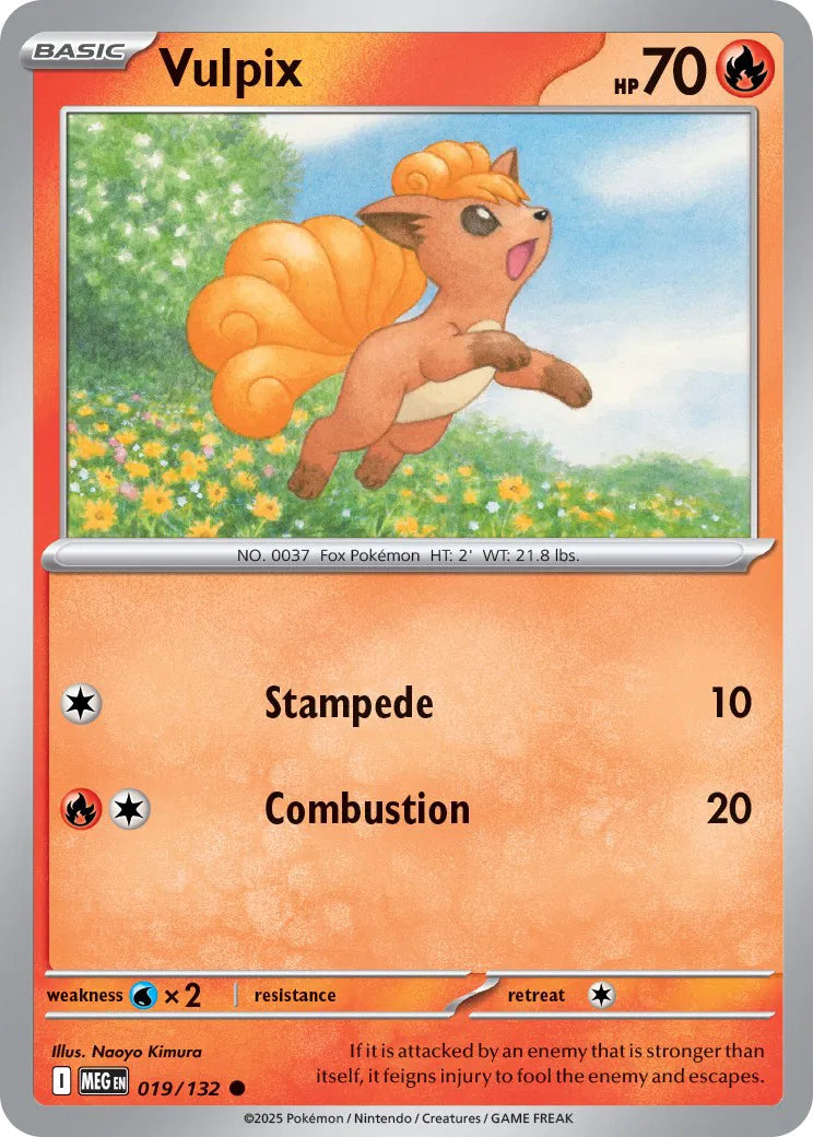 Vulpix 019/132 · Reverse Holofoil (Mega Evolution)
