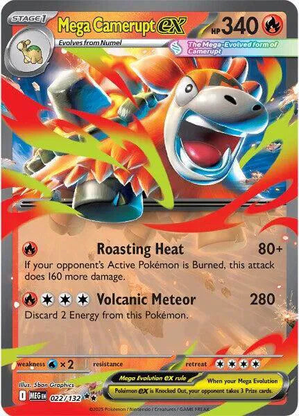 Mega Camerupt ex 022/132 (Mega Evolution)