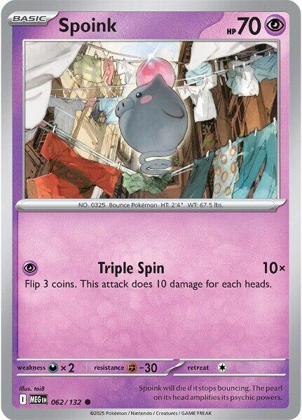 Spoink 062/132 · Reverse Holofoil (Mega Evolution)