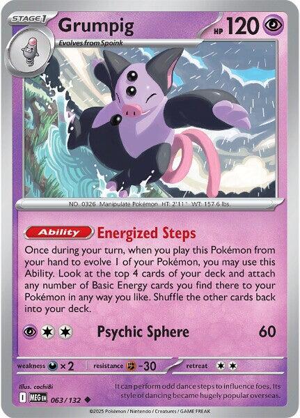 Grumpig 063/132 · Reverse Holofoil (Mega Evolution)