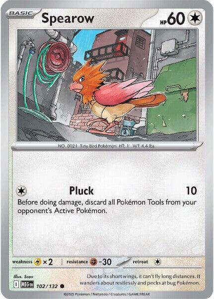 Spearow 102/132 · Reverse Holofoil (Mega Evolution)