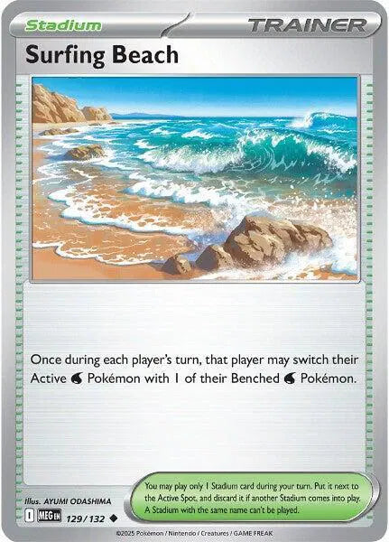 Surfing Beach 129/132 · Reverse Holofoil (Mega Evolution)