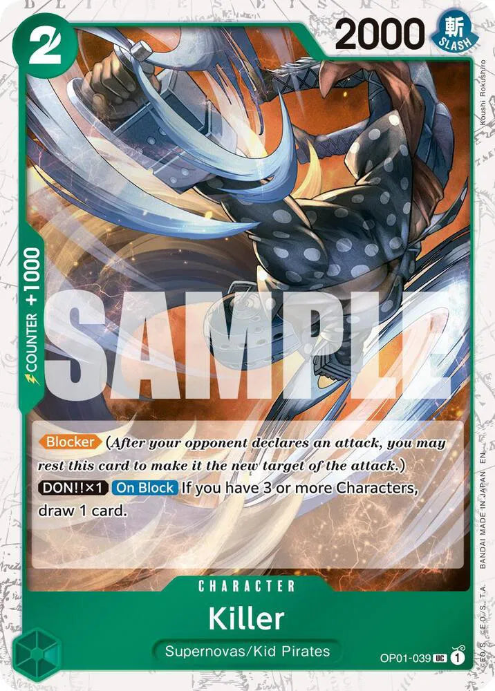 Killer (Pirate Foil) OP01-039 (Premium Booster -The Best- Vol. 2)