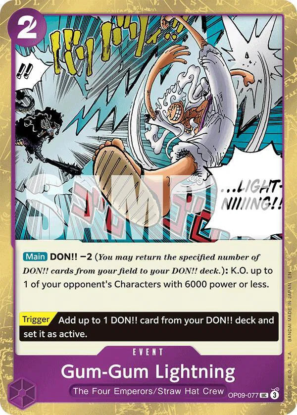 Gum-Gum Lightning (Pirate Foil) OP09-077 (Premium Booster -The Best- Vol. 2)