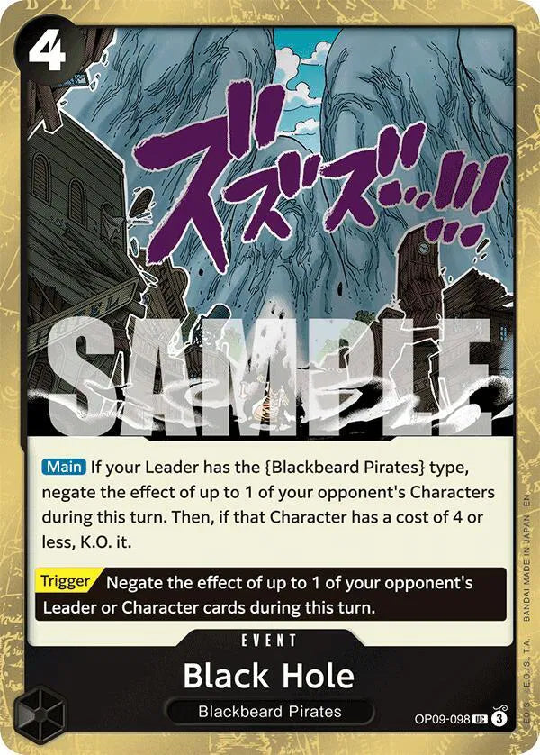 Black Hole (Pirate Foil) OP09-098 (Premium Booster -The Best- Vol. 2)