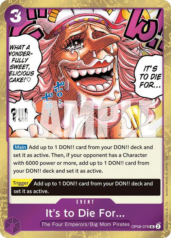 It's to Die For (Pirate Foil) OP08-076 (Premium Booster -The Best- Vol. 2)