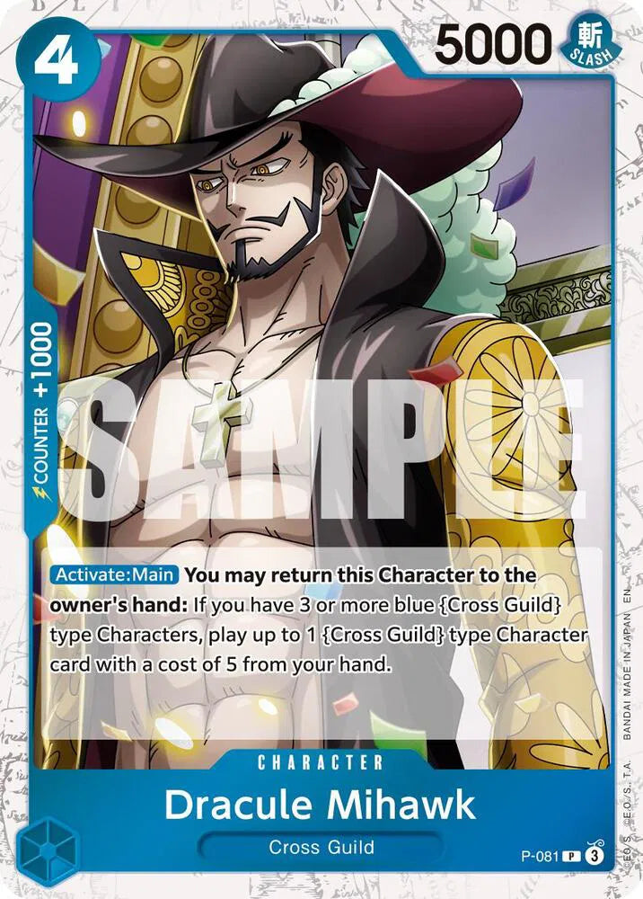 Dracule Mihawk - P-081 (Pirate Foil) (Premium Booster -The Best- Vol. 2)