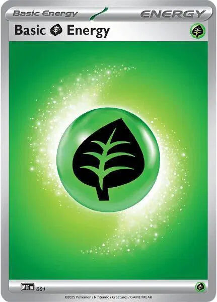 Basic Grass Energy - 001 · Reverse Holofoil (MEE: Mega Evolution Energies)