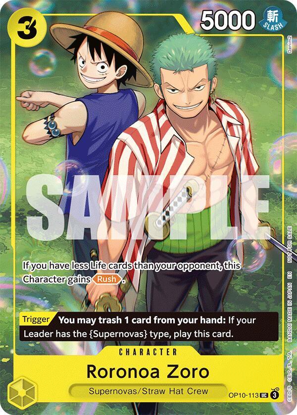 Roronoa Zoro (Learn Together Deck Set - Set Sail Event) OP10-113 · Normal (One Piece Promotion Cards) — PSA 10